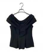 HER LIP TOハーリップトゥ）の古着「Shawl Peplum Top」｜ブラック