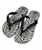 Saint Laurent Paris×HAVAIANASサンローランパリ×ハワイアナス）の古着「ゼブラ柄サンダル」｜ブラック
