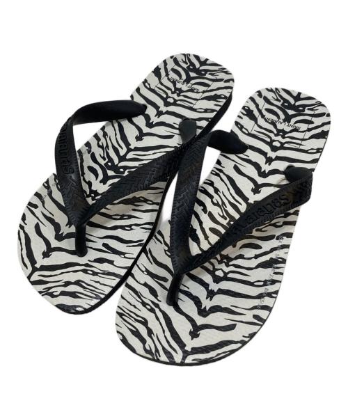 Saint Laurent Paris（サンローランパリ）Saint Laurent Paris (サンローランパリ) HAVAIANAS (ハワイアナス) ゼブラ柄サンダル ブラック サイズ:37/38の古着・服飾アイテム