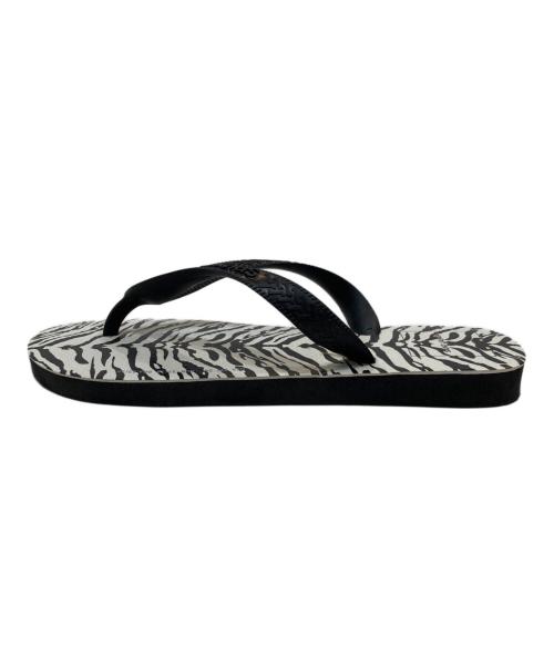 Saint Laurent Paris（サンローランパリ）Saint Laurent Paris (サンローランパリ) HAVAIANAS (ハワイアナス) ゼブラ柄サンダル ブラック サイズ:37/38の古着・服飾アイテム