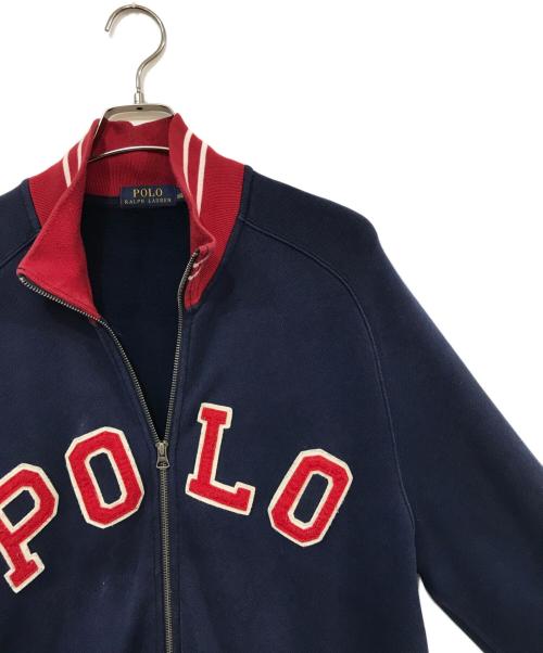 POLO RALPH LAUREN（ポロ・ラルフローレン）POLO RALPH LAUREN (ポロ・ラルフローレン) スウェット地ジャケット ネイビー サイズ:Lの古着・服飾アイテム
