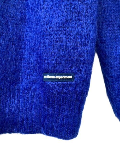 uniform experiment（ユニフォームエクスペリメント）uniform experiment (ユニフォームエクスペリメント) モヘアカーディガン ブルー サイズ:不明の古着・服飾アイテム