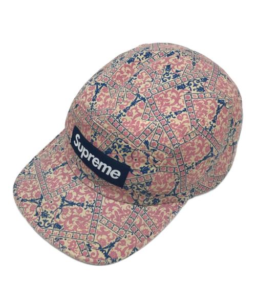 SUPREME（シュプリーム）Supreme (シュプリーム) washed chino twill camp cap floral cards ピンクの古着・服飾アイテム