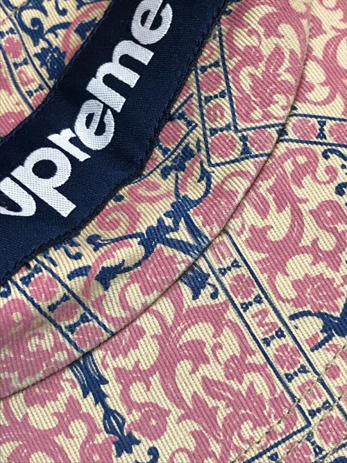 SUPREME（シュプリーム）Supreme (シュプリーム) washed chino twill camp cap floral cards ピンクの古着・服飾アイテム