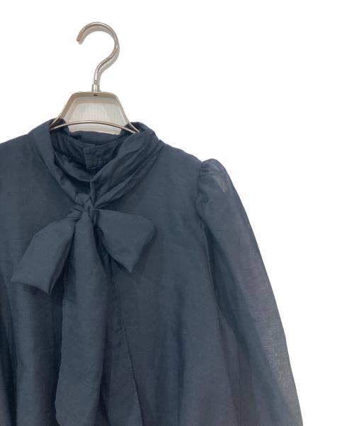 CELFORD（セルフォード）CELFORD (セルフォード) ボウタイ付きシア―ブラウス ネイビー サイズ:SIZE 36の古着・服飾アイテム