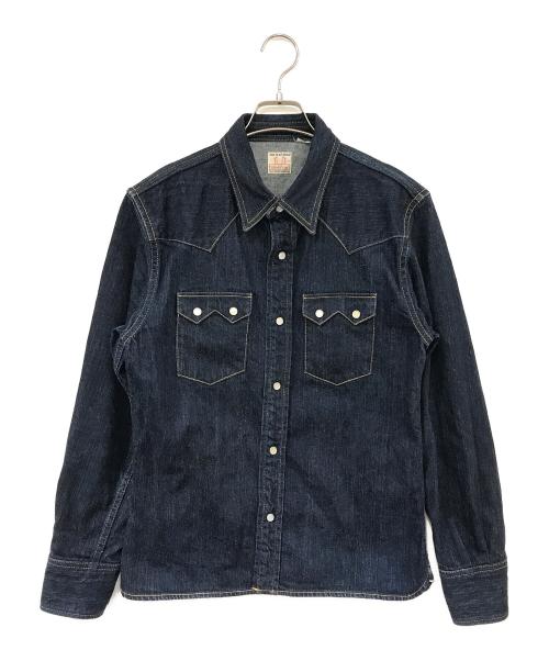 THE FLAT HEAD（ザ・フラットヘッド）THE FLAT HEAD (ザ・フラットヘッド) デニムウエスタンシャツ インディゴ サイズ:38の古着・服飾アイテム