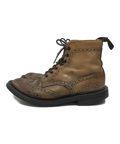 Tricker's（トリッカーズ）Tricker's (トリッカーズ) ウィングチップカントリーブーツ キャメル サイズ:5の古着・服飾アイテム