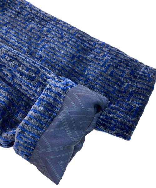 EMPORIO ARMANI（エンポリオアルマーニ）EMPORIO ARMANI (エンポリオアルマーニ) ベロアジップパーカー ブルー サイズ:46の古着・服飾アイテム