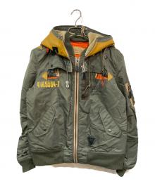 AVIREX（アヴィレックス）の古着「REMODEL MA-1 JACKET/リモデルMA-1ジャケット」｜オリーブ