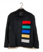XANDER ZHOUザンダーゾウ）の古着「カラーブロックPコート」｜ブラック