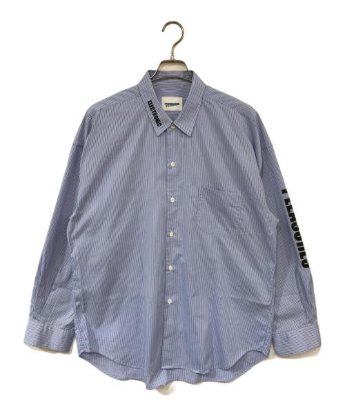 MONKEY TIME（モンキータイム）MONKEY TIME (モンキータイム) PLEASURES (プレジャーズ) ストライプシャツ インディゴ サイズ:Lの古着・服飾アイテム