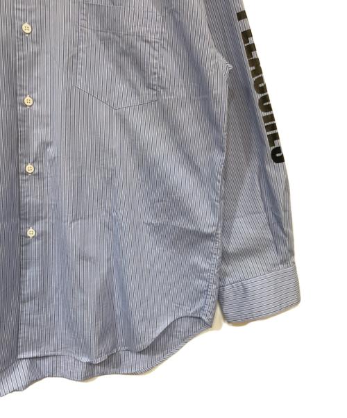 MONKEY TIME（モンキータイム）MONKEY TIME (モンキータイム) PLEASURES (プレジャーズ) ストライプシャツ インディゴ サイズ:Lの古着・服飾アイテム