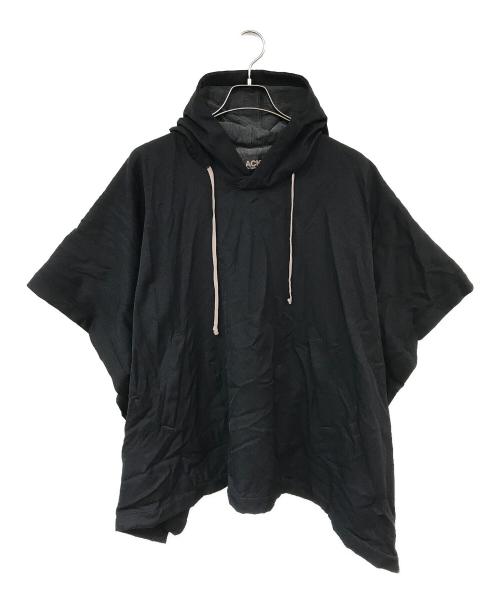 BLACK COMME des GARCONS（ブラックコムデギャルソン）BLACK COMME des GARCONS (ブラック コムデギャルソン) ポリ縮絨フーデッドポンチョ ブラック サイズ:記載なしの古着・服飾アイテム