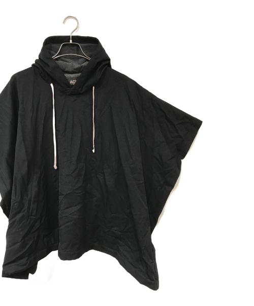 BLACK COMME des GARCONS（ブラックコムデギャルソン）BLACK COMME des GARCONS (ブラック コムデギャルソン) ポリ縮絨フーデッドポンチョ ブラック サイズ:記載なしの古着・服飾アイテム