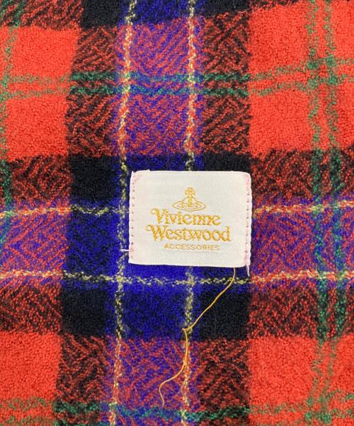 Vivienne Westwood（ヴィヴィアンウエストウッド）Vivienne Westwood (ヴィヴィアンウエストウッド) 大判ストール レッドの古着・服飾アイテム