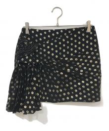 Saint Laurent Paris（サンローランパリ）の古着「ドットデザインミニスカートゴールド」｜ブラック