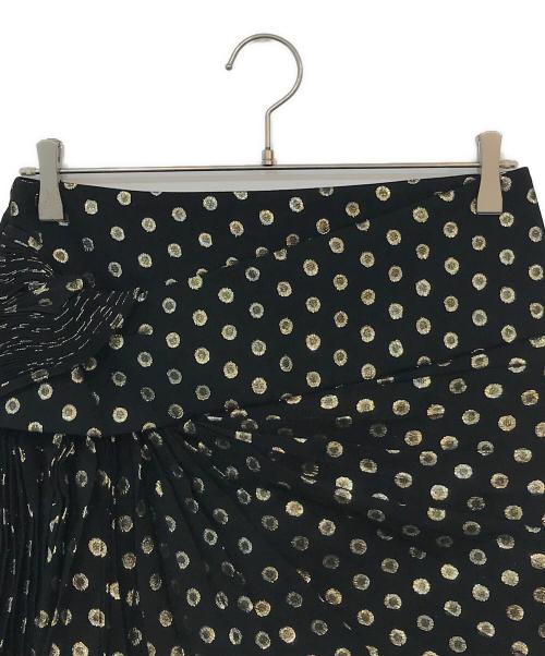 Saint Laurent Paris（サンローランパリ）Saint Laurent Paris (サンローランパリ) ドットデザインミニスカートゴールド ブラック サイズ:38の古着・服飾アイテム