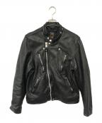 Schottショット）の古着「DOUBLE BREST RIDERS JACKET」｜ブラック