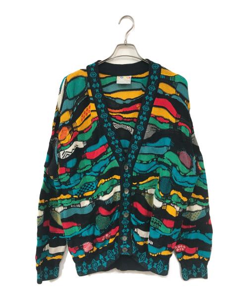 Coogi（クージー）Coogi (クージー) ３Dニットカーディガン グリーン サイズ:XLの古着・服飾アイテム