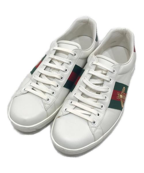 GUCCI（グッチ）GUCCI (グッチ) エース エンブロイダリー付き スニーカー ホワイト サイズ:8の古着・服飾アイテム