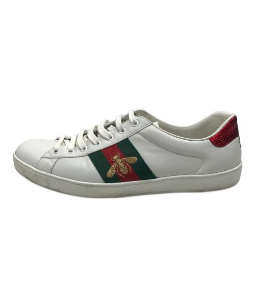 GUCCI（グッチ）GUCCI (グッチ) エース エンブロイダリー付き スニーカー ホワイト サイズ:8の古着・服飾アイテム