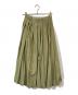 CLANE (クラネ) ミックスプリーツアシンメトリースカート グリーン：5000円