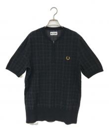 FRED PERRY×MILESKANE（フレッドペリー）の古着「S/Sハーフジップニット」｜ブラック