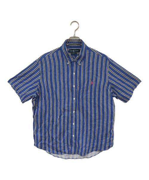 POLO RALPH LAUREN（ポロ・ラルフローレン）POLO RALPH LAUREN (ポロ・ラルフローレン) シルクリネン半袖シャツ スカイブルー サイズ:LLの古着・服飾アイテム