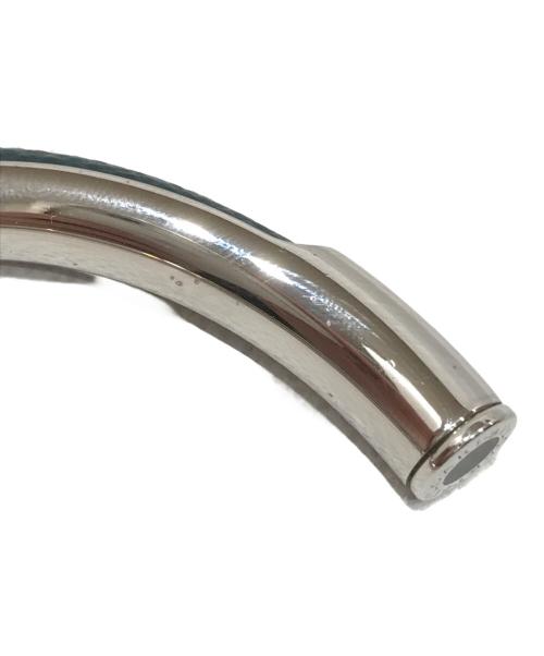 BVLGARI（ブルガリ）BVLGARI (ブルガリ) レザー切替バングル シルバー×グリーンの古着・服飾アイテム