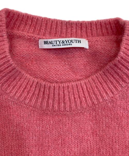 BEAUTY&YOUTH（ビューティーアンドユース）BEAUTY&YOUTH (ビューティーアンドユース) アルパカブレンド 起毛クルーネックニットプルオーバーニット ピンク サイズ:不明の古着・服飾アイテム