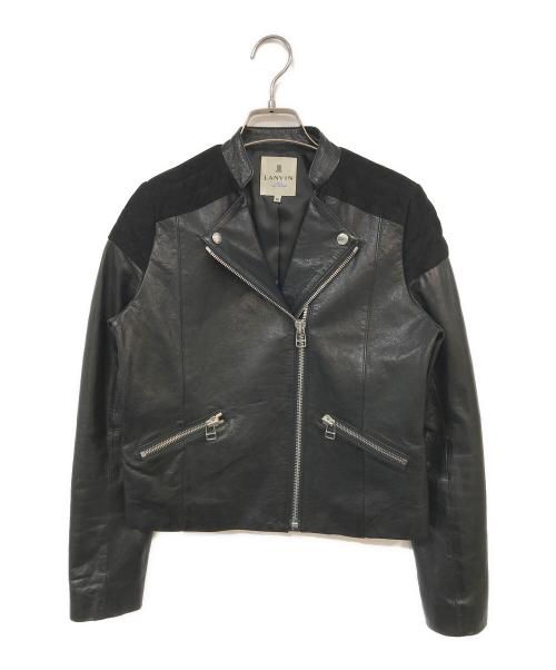 LANVIN en Bleu（ランバンオンブルー）LANVIN en Bleu (ランバンオンブルー) レザージャケット ブラック サイズ:SIZE 38の古着・服飾アイテム