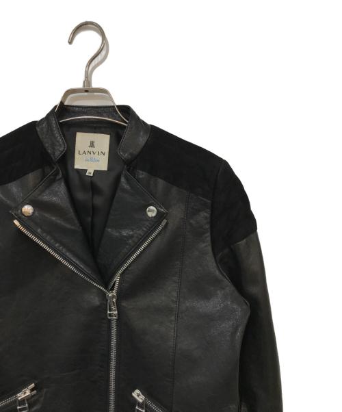 LANVIN en Bleu（ランバンオンブルー）LANVIN en Bleu (ランバンオンブルー) レザージャケット ブラック サイズ:SIZE 38の古着・服飾アイテム