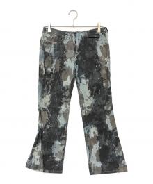 DIESEL（ディーゼル）の古着「総柄加工フレアパンツ」｜スカイブルー