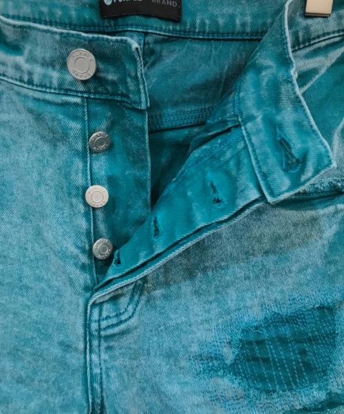 PURPLE BRAND（パープルブランド）PURPLE BRAND (パープルブランド) リペアカラーデニムパンツ エメラルドグリーン サイズ:SIZE 33の古着・服飾アイテム