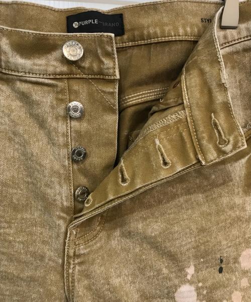 PURPLE BRAND（パープルブランド）PURPLE BRAND (パープルブランド) リペアカラーデニムパンツ ベージュ サイズ:SIZE 32の古着・服飾アイテム