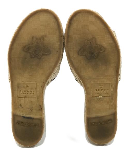 GUCCI（グッチ）GUCCI (グッチ) GGウェッジソールサンダル アイボリー サイズ:37の古着・服飾アイテム