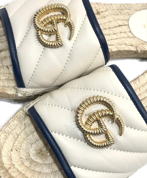 GUCCI（グッチ）GUCCI (グッチ) GGウェッジソールサンダル アイボリー サイズ:37の古着・服飾アイテム