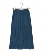 AURALEEオーラリー）の古着「HIGH GAUGE RIB KNIT SKIRT」｜ブルー
