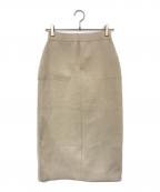 ANAYIアナイ）の古着「ミラノリブタイトスカート」｜ベージュ