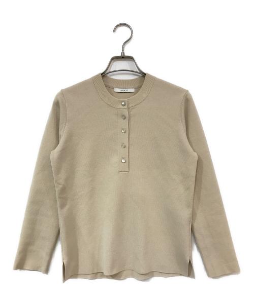 ANAYI（アナイ）ANAYI (アナイ) ヘンリーネックニット ベージュ サイズ:38の古着・服飾アイテム