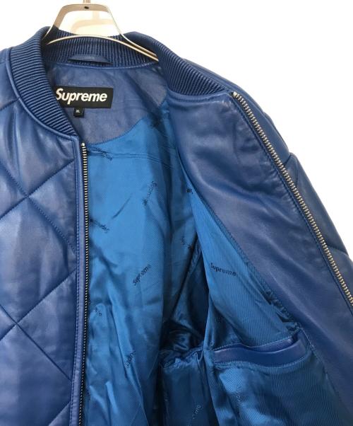 SUPREME（シュプリーム）SUPREME (シュプリーム) Quilted Leather Work Jacket/クイルテッドレザーワークジャケット ブルー サイズ:SIZE XLの古着・服飾アイテム