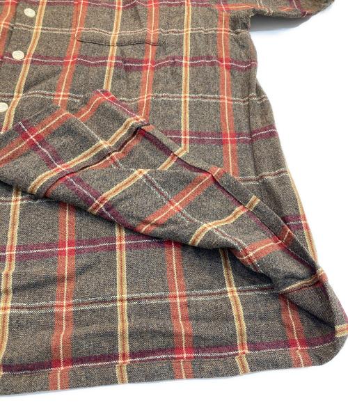 PURITAN（ピューリタン）PURITAN (ピューリタン) ヴィンテージネルシャツ ブラウン サイズ:Lの古着・服飾アイテム