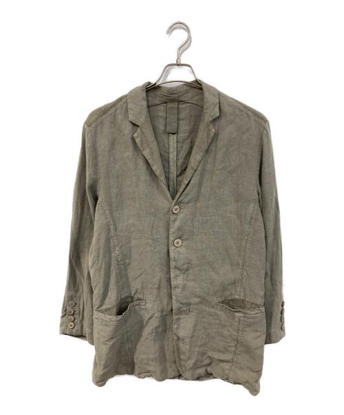 Transit UOMO（トランジット ウオモ）Transit UOMO (トランジット ウオモ) ダブルリネンジャケット カーキ サイズ:Sの古着・服飾アイテム
