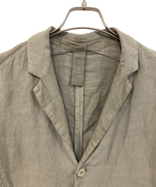 Transit UOMO（トランジット ウオモ）Transit UOMO (トランジット ウオモ) ダブルリネンジャケット カーキ サイズ:Sの古着・服飾アイテム