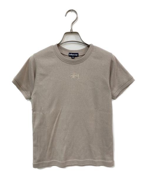 stussy（ステューシー）stussy (ステューシー) ロゴ刺繍Tシャツ ベージュ サイズ:XLの古着・服飾アイテム