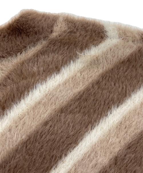 HUF（ハフ）HUF (ハフ) シャギーニットカーディガン ベージュ サイズ:Mの古着・服飾アイテム