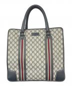 GUCCIグッチ）の古着「トートバッグ」｜ベージュ×ネイビー