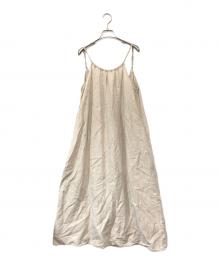 H BEAUTY&YOUTH（エイチ ビューティー&ユース）の古着「LINEN CANVAS CAMISOLE DRESS/リネンキャンバスキャミソールドレス」｜ベージュ