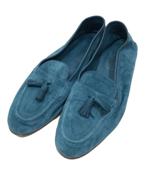 Edward Green（エドワードグリーン）Edward Green (エドワードグリーン) タッセル スエード ローファー スカイブルー サイズ:8 1/2の古着・服飾アイテム