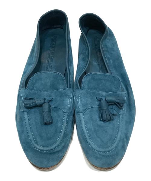 Edward Green（エドワードグリーン）Edward Green (エドワードグリーン) タッセル スエード ローファー スカイブルー サイズ:8 1/2の古着・服飾アイテム
